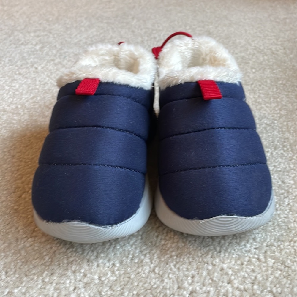 Never worn Lands End slippers w rubber soles Blue red ultra light toddler size 9 - Picture 6 of 6